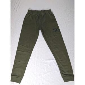 Puma Boys XL 18-20 Jogger Sweatpants Olive Green Camo Gold Splatter Logo Pants